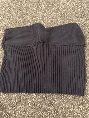 La Hearts Black Ribbed Tube Top